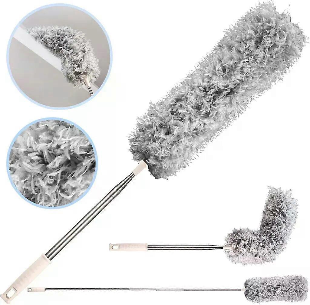 Lightweight extendable microfiber duster 280 cm, flexible head, electrostatic