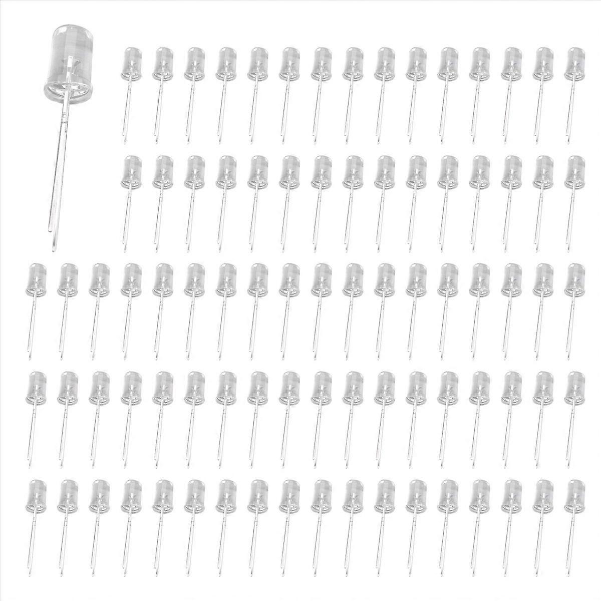 100 pcs Warm White LED Diode Lights DC 3V Bulb Lamps