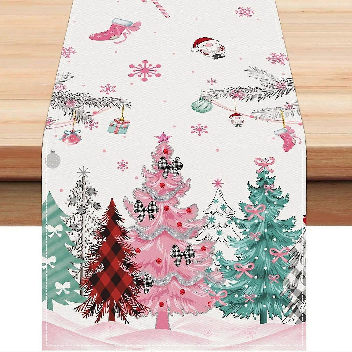 Red Snowflakes Winter Christmas Xmas Table Runner Table Decoration for Home
