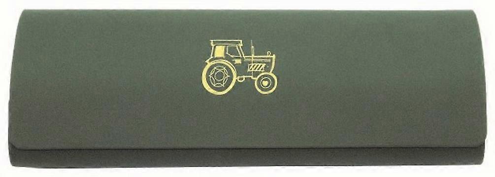 David Van Hagen Tractor Embossed Cloth and Glasses Case - Green