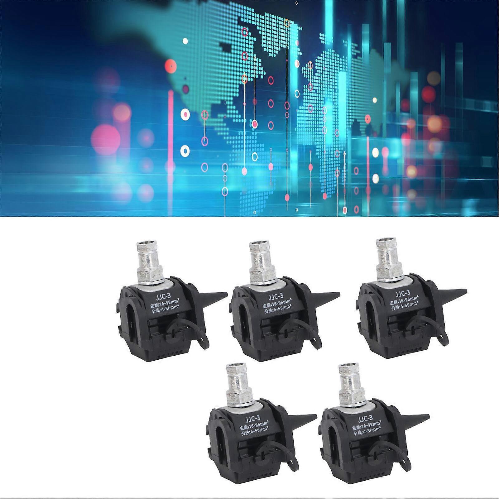 5 Pcs Insulation Piercing Connector 1KV No Peeling Piercing Clamp High Low Voltage Cable Splitter JJC 3 