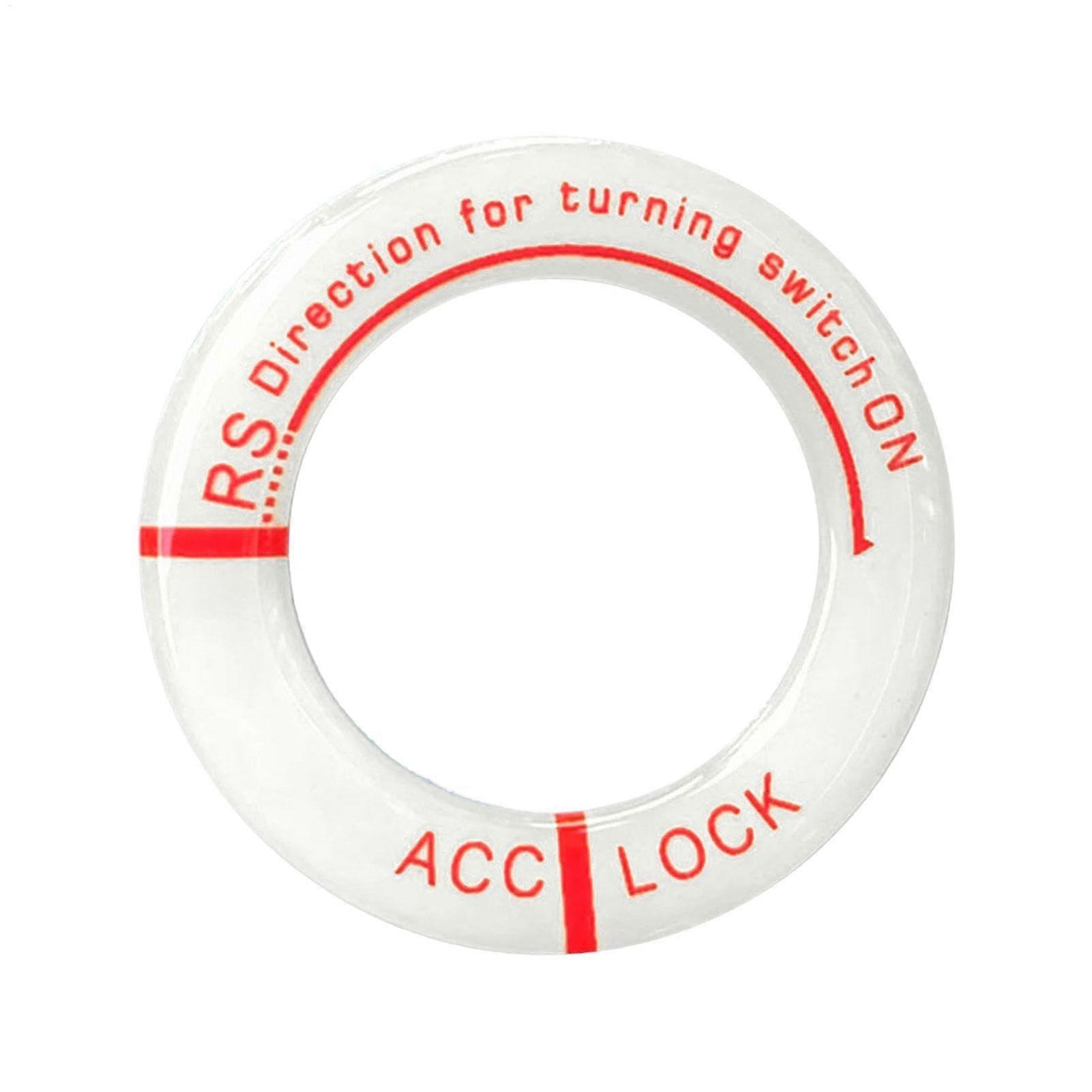 Key Sticker For Ignition Switch Ring, Fluorescent Luminous Car And Motorcycle Key Ring Sticker, Red Font