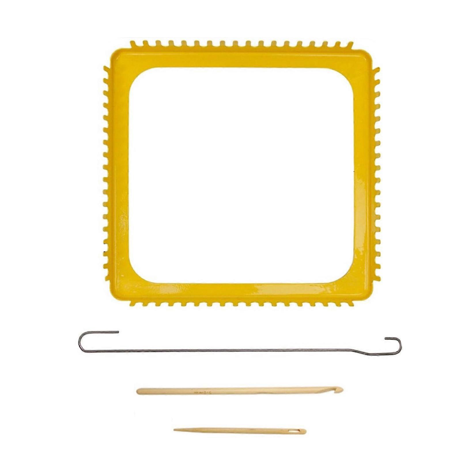 Square Knitting Loomed Practical Weaving Loomed Kits 18 Teeth Knitting Loomed with Crochet Hook for Crafting Enthusiasts Multicolor