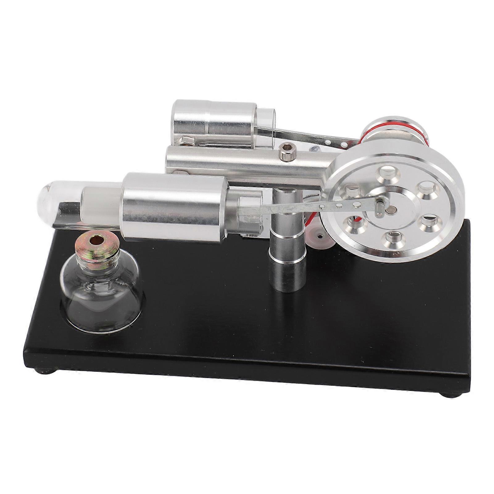 Sterling Engine Model with Colorful LED Light Stirling Engine Motor Model Educational Toy Electricity Power Generator