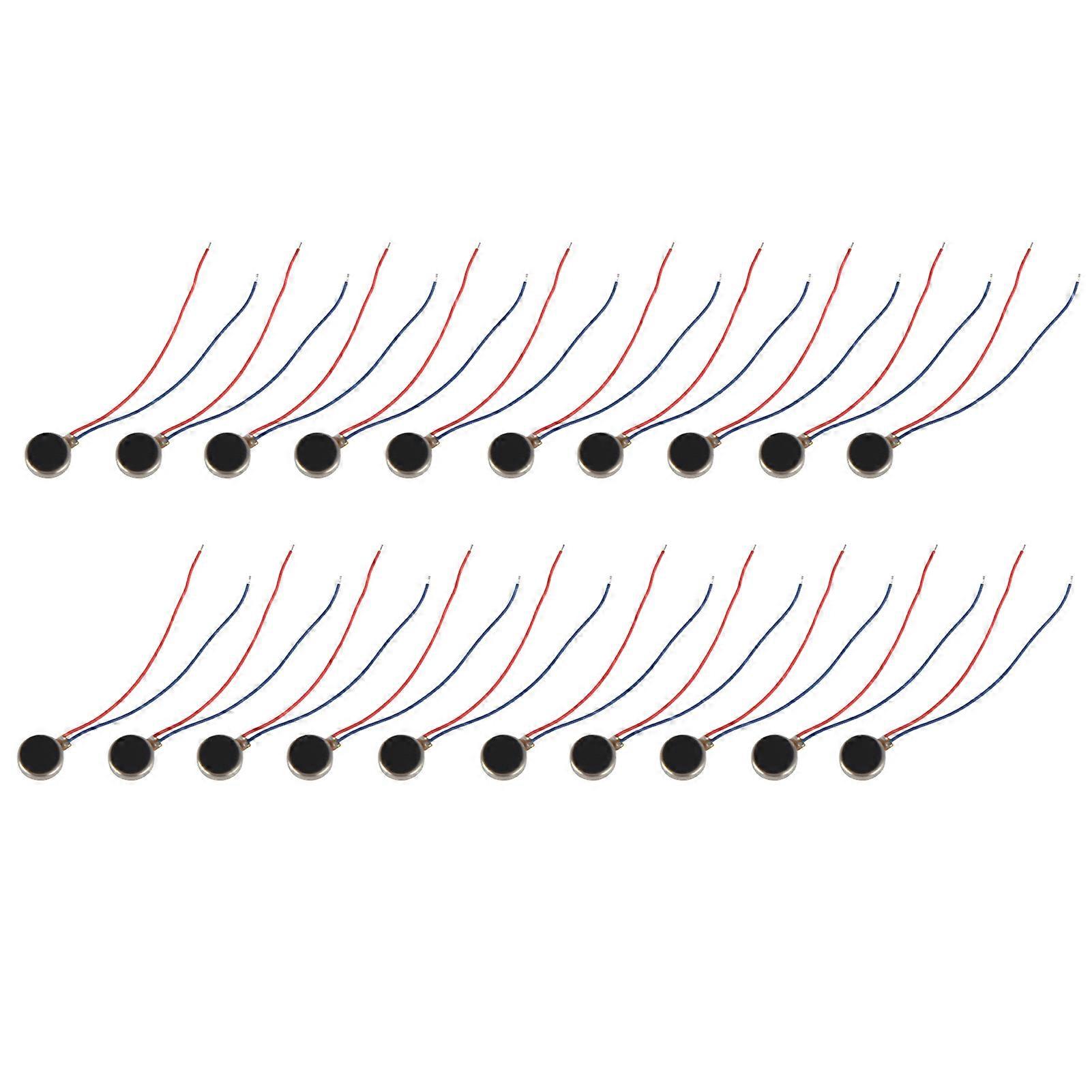20pcs Vibration Motors Mini Tiny 2 Wires Flat Coin Button Type Vibrating Motor for Mobile Cell Phone Pager