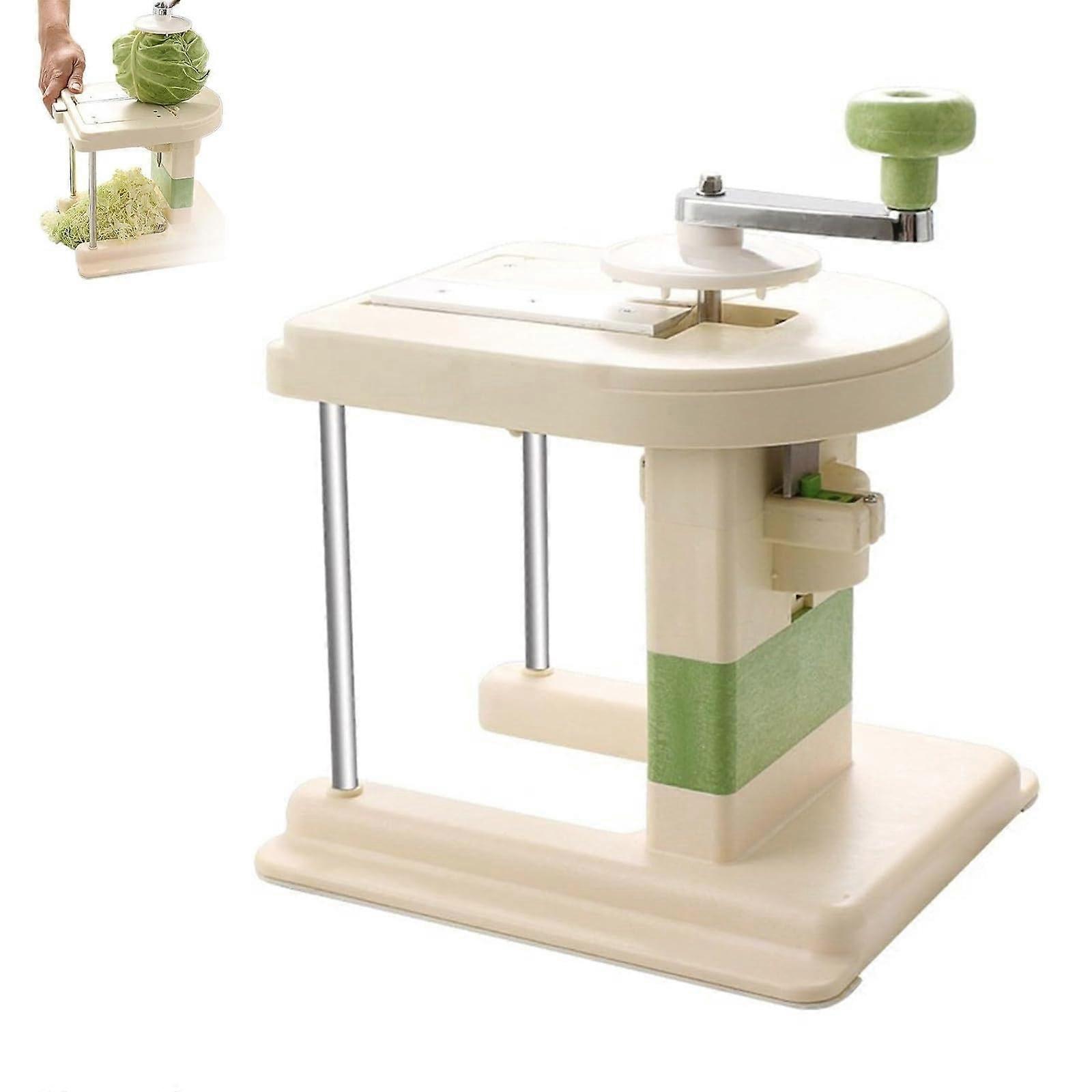 Multifunctional Rotary Handheld Food Slicer and Grater with Interchangeable Blades for Cabbage, Cheese, Sauerkraut