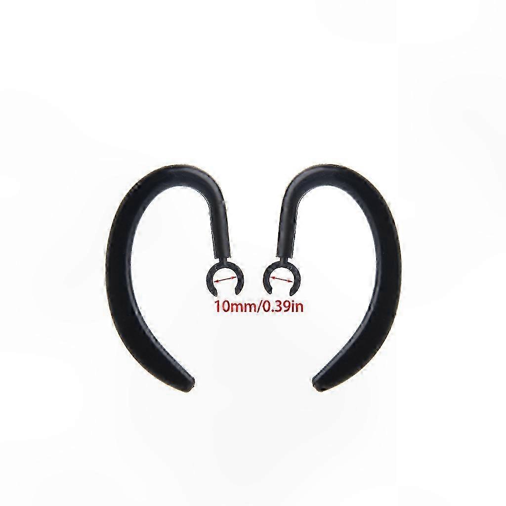 2-Pack Silicone Ear Hooks with Retractable Clips, Anti-Slip Earloop Wings for Secure Fit, Black