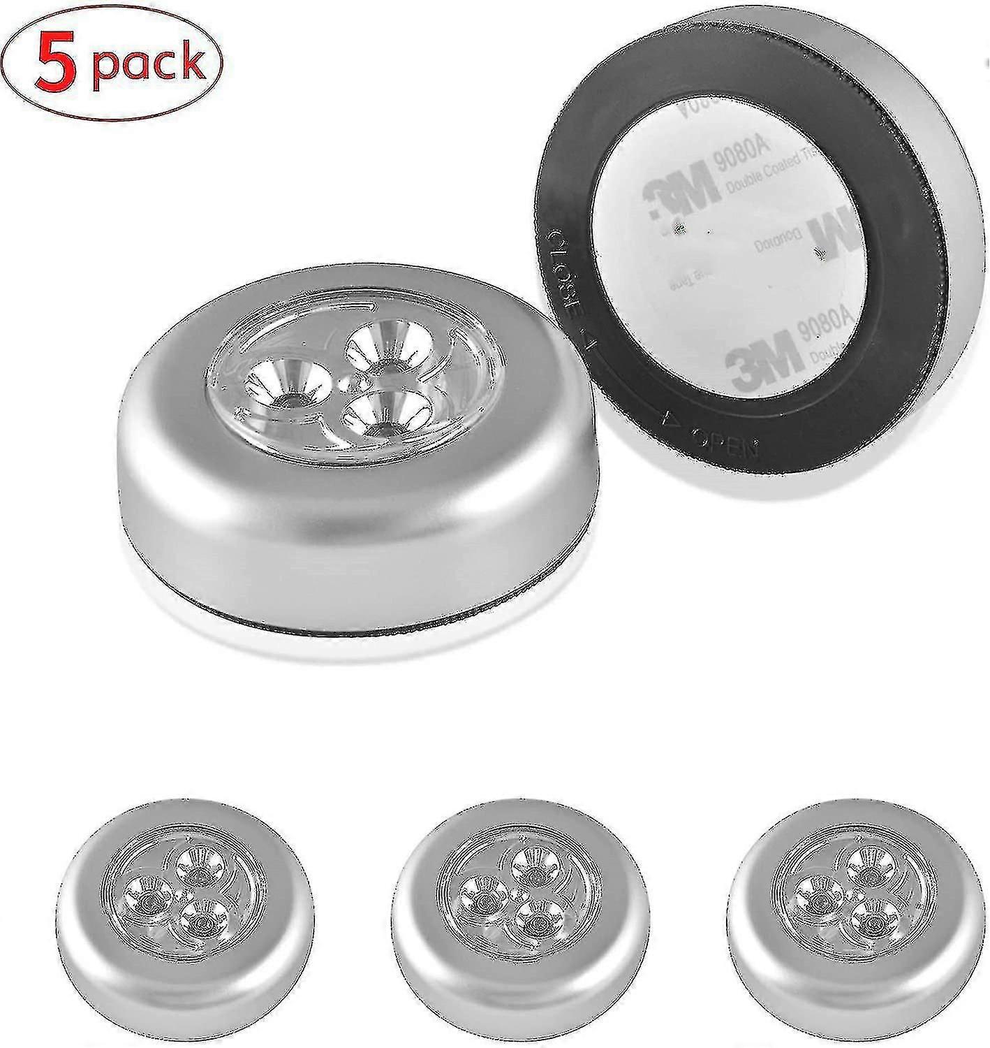 Éclairage d’armoire à LED, ensemble de 5 lampes à piles Veilleuse avec ampli push; Bâton