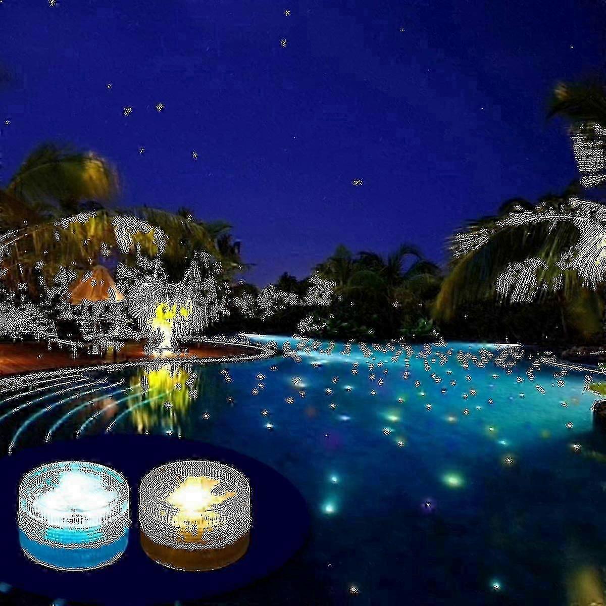 10 Pcs Mini Submersible Led Lights, Aled Light Underwater Lights Waterproof Rgb Multicolor Led Candle Lights With 2 Remote Controls For Swim