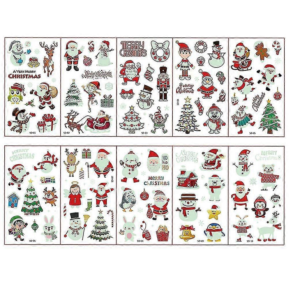 Christmas Snowman Tattoos Christmas Party Supplies Christmas Luminous Tattoos