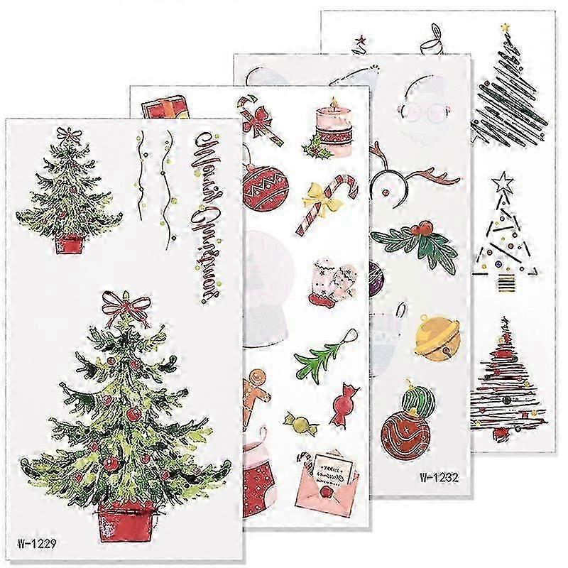 Christmas tattoo gifts for kids, 24 sheets of luminous Christmas stickers for kids, Christmas decorations, Christmas ornaments, Christmas Eve boxes, s