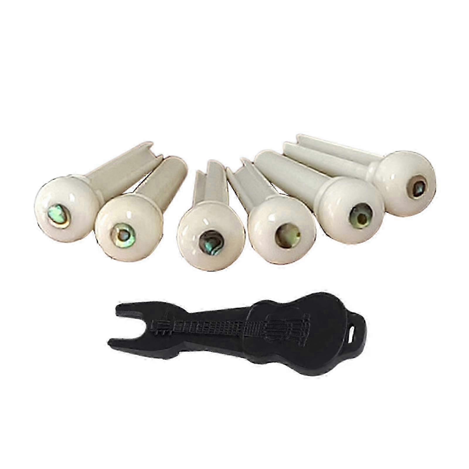 Practical Bone Guitar Bridge Pins Guitar Fixed String Nails Guitar Replacement Part Guitar Strings Nails Bone Texture white inlaid small s