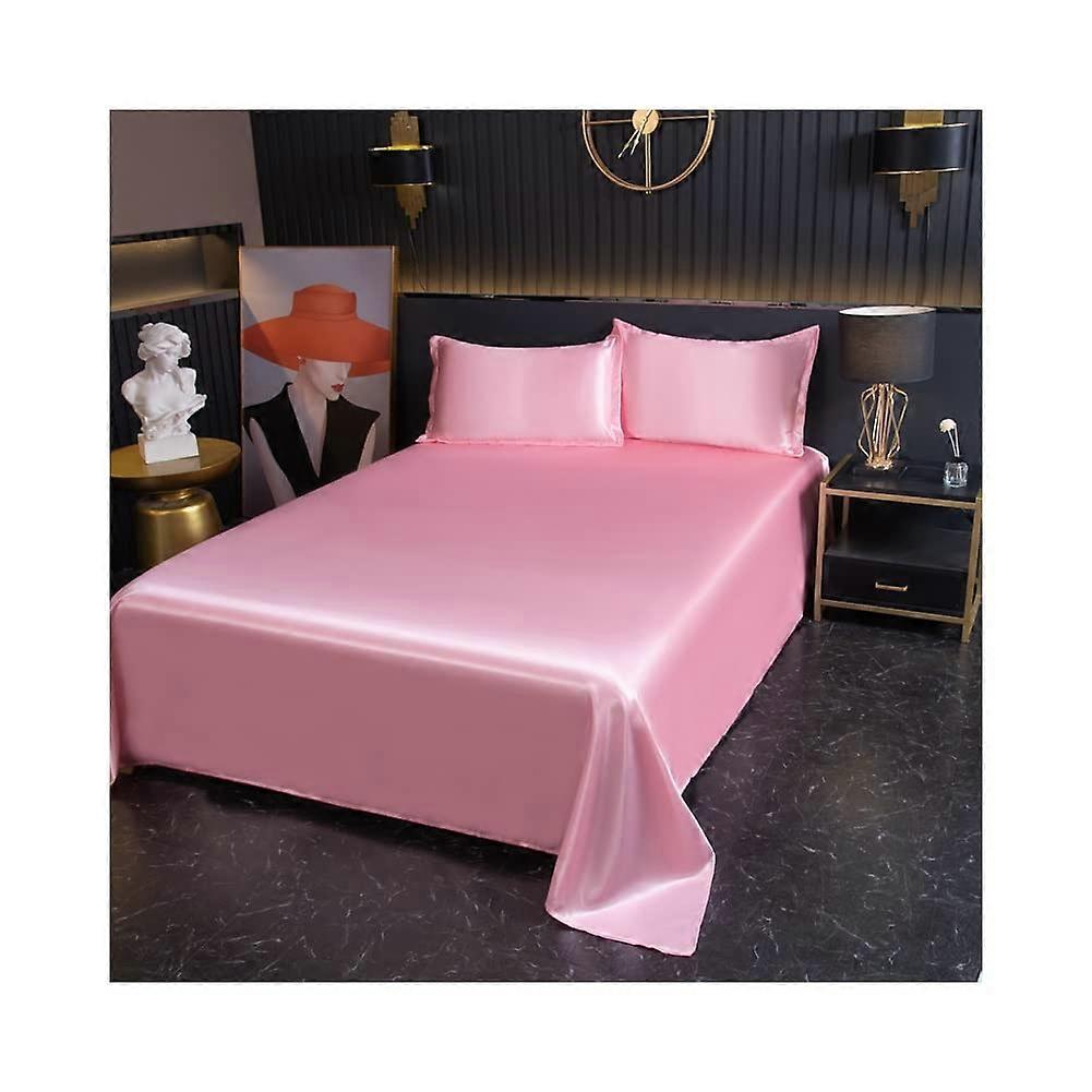 Single Flat Sheet Satin Fabric, 100% Microfiber , Double/Queen Size, Silky Soft, Breathable, Fade Resistant, 1Piece