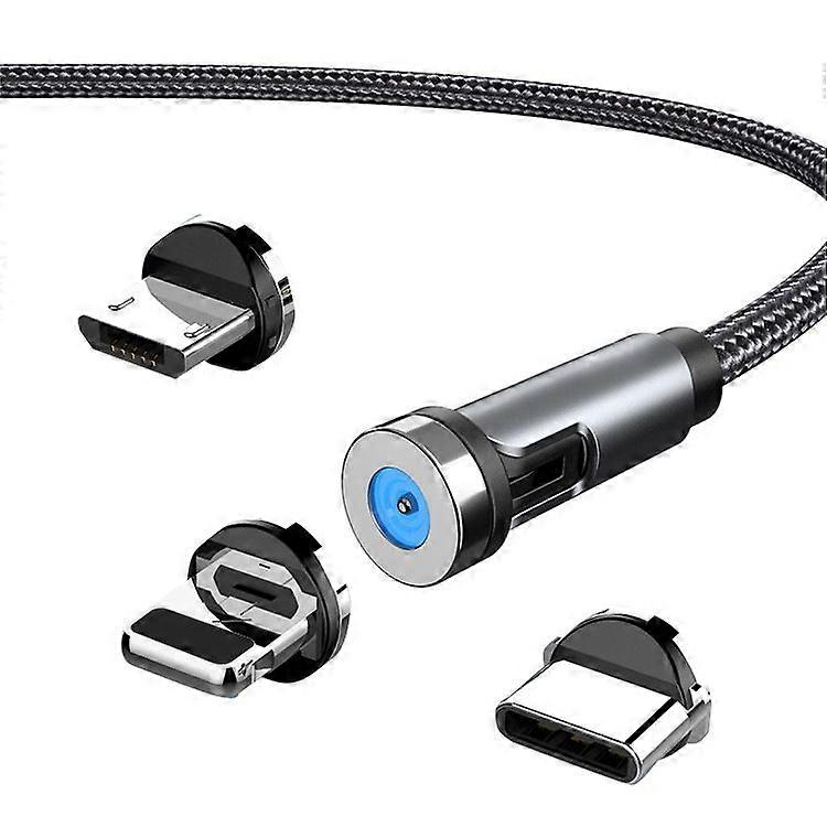 8 Pin + Type-C + Micro USB Magnetic Interface Data Charging Cable