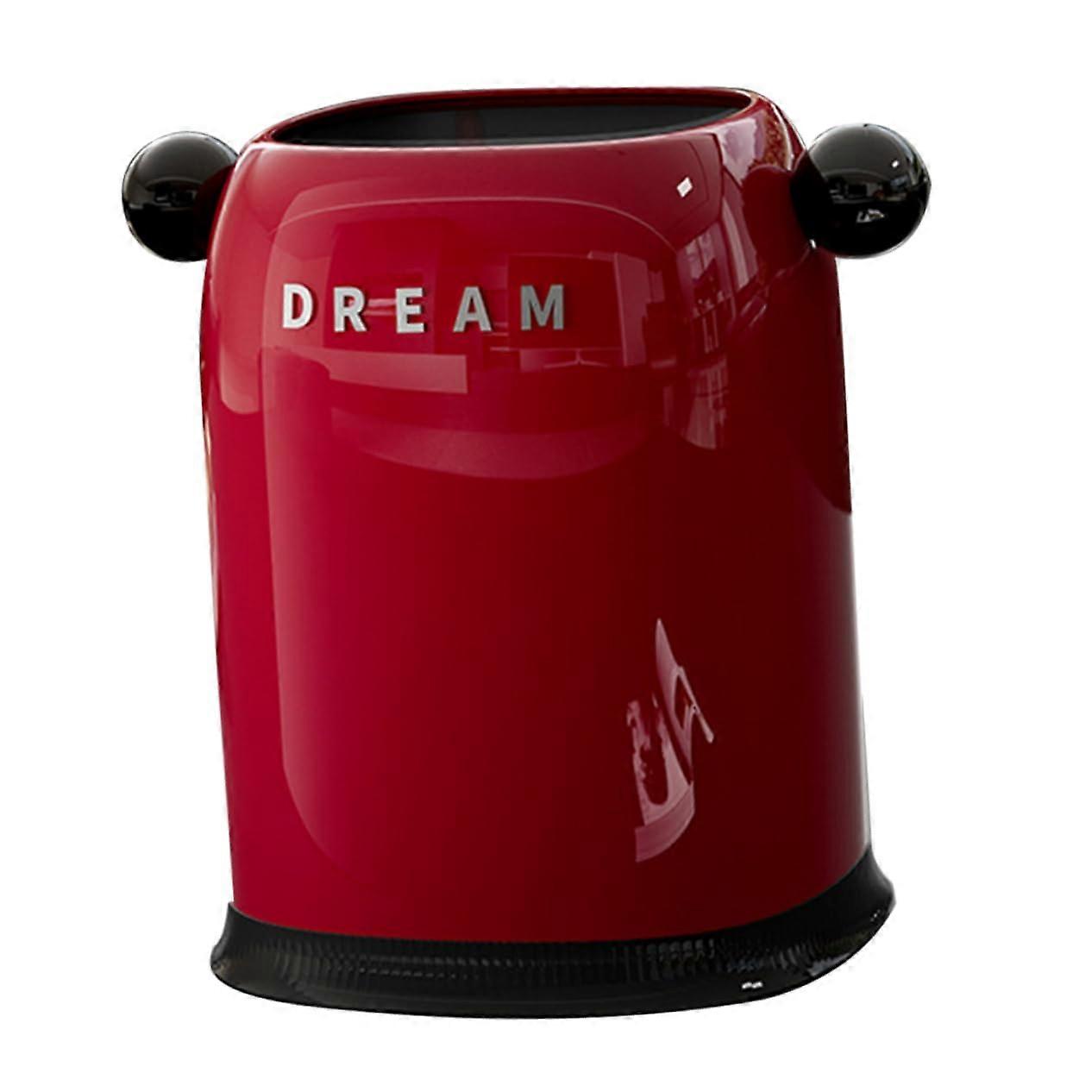 Open  Plastic Trash Can With Removable Liner Lightweight Double Walled PP Red For Kitchen Bathroom And Bedroom