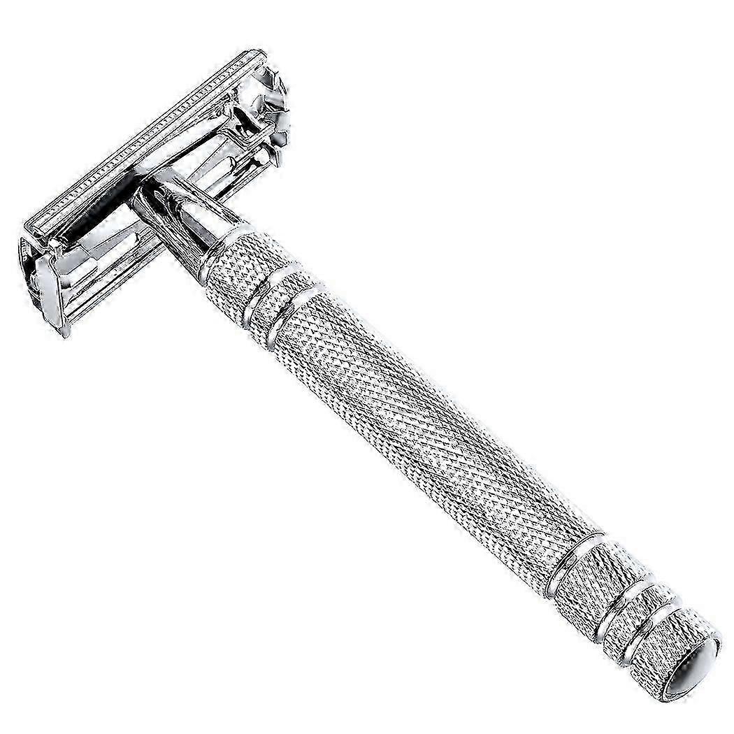 Manual Shaving Razor with Stainless Steel Construction and 5 Double Edge Blades, Suitable for Classic Shaving Enthusiasts