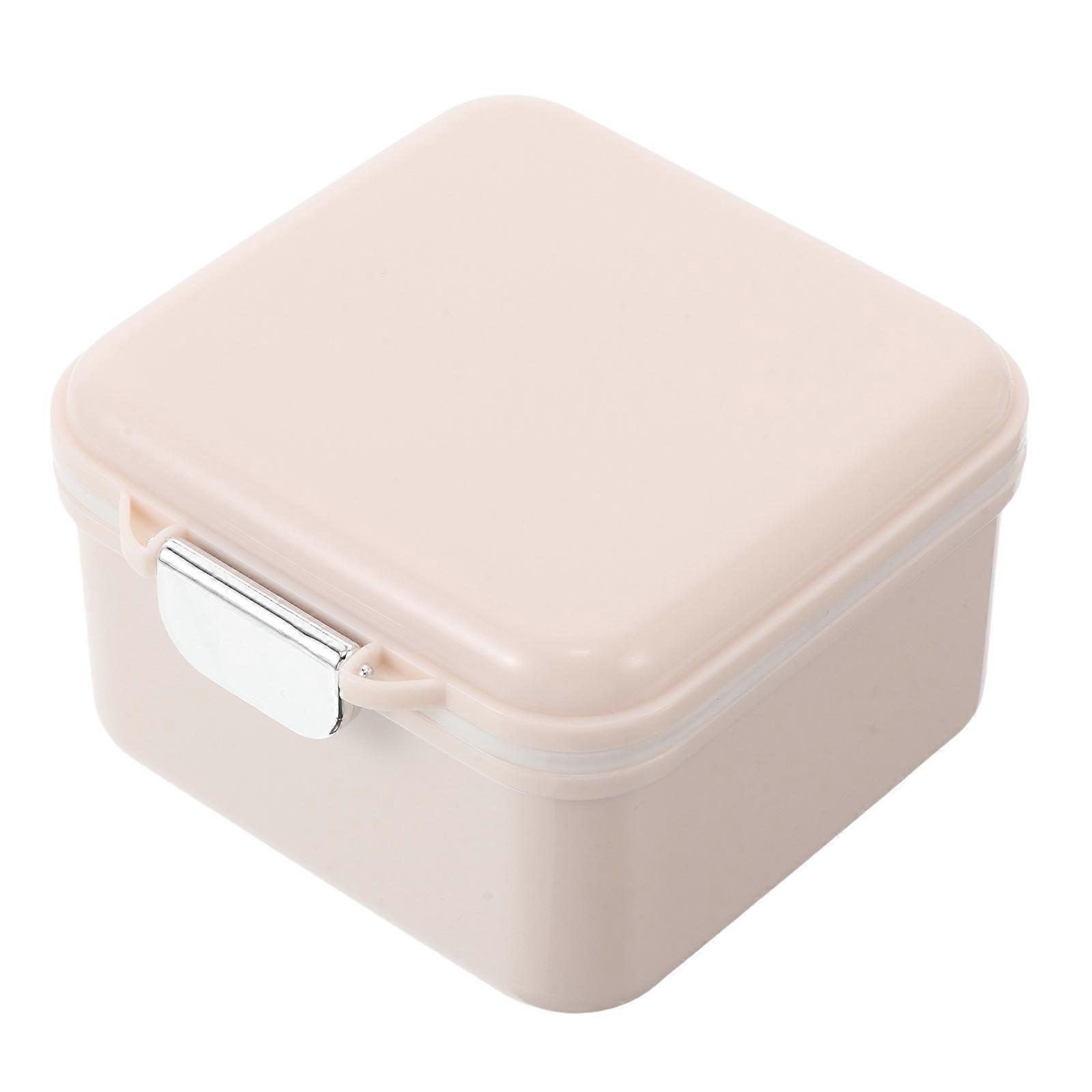 Dental Organizer for Storage Khaki Portable False Teeth Holder Case