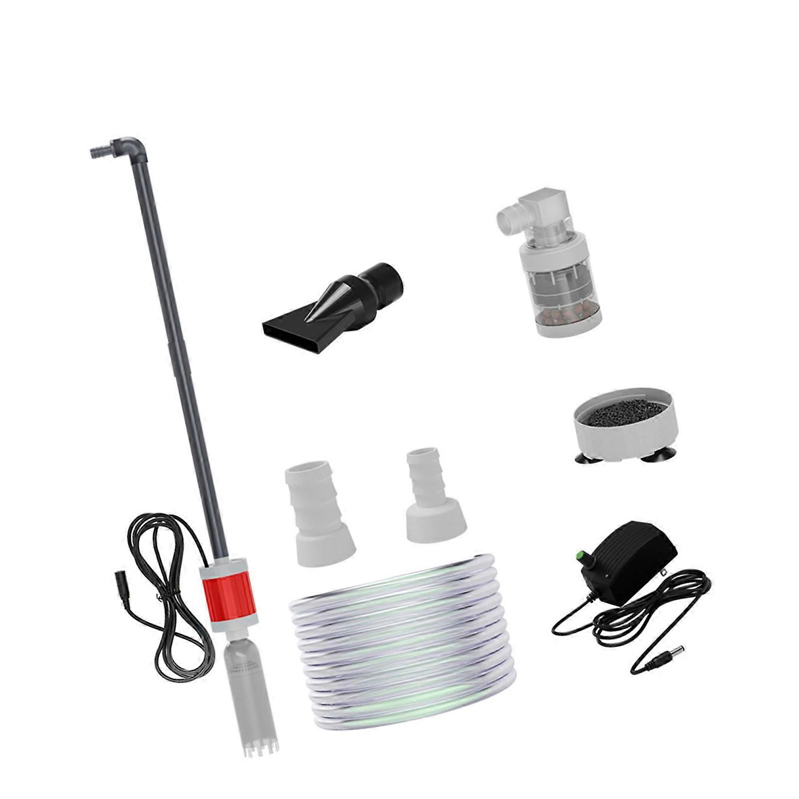 Adjustable Flowing Fish Tanks Siphon Cleaner Set Gravel Washer and Water Changer Clog Proof Multicolor