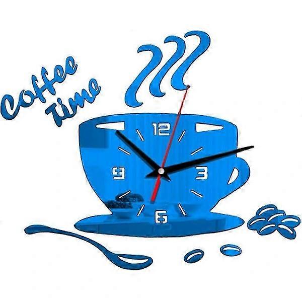 Acrylic Wall Clocks Coffee Time Cup Clock Battery Operated Large Clock For Office [DB] yc