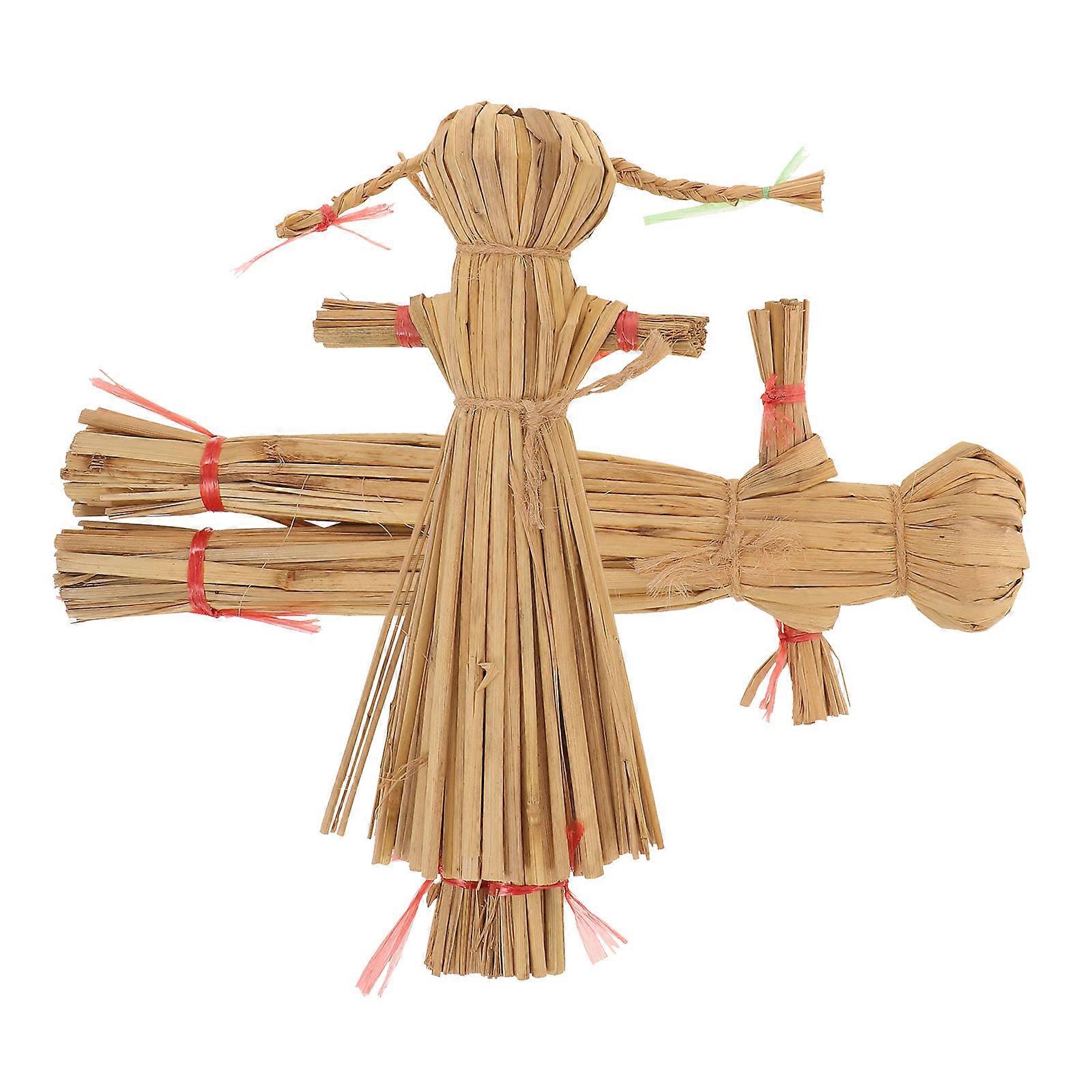 Fågelskrämmafigurer för Thanksgiving Rustikt för dekoration 2 st Beige Handgjorda