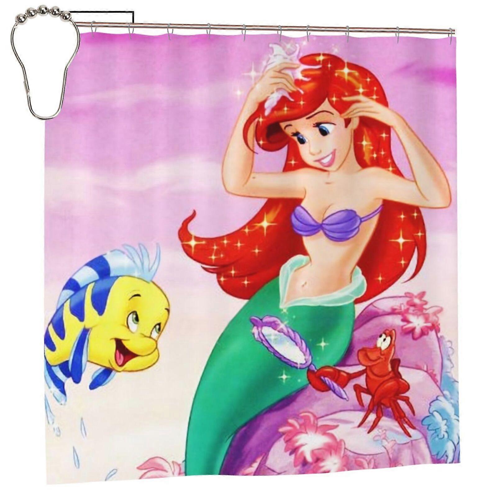 Ariel Shower curtain blackout bathroom waterproof mildew resistant blocking privacy fitting room patchwork art fine print pattern 72x72in One Size .