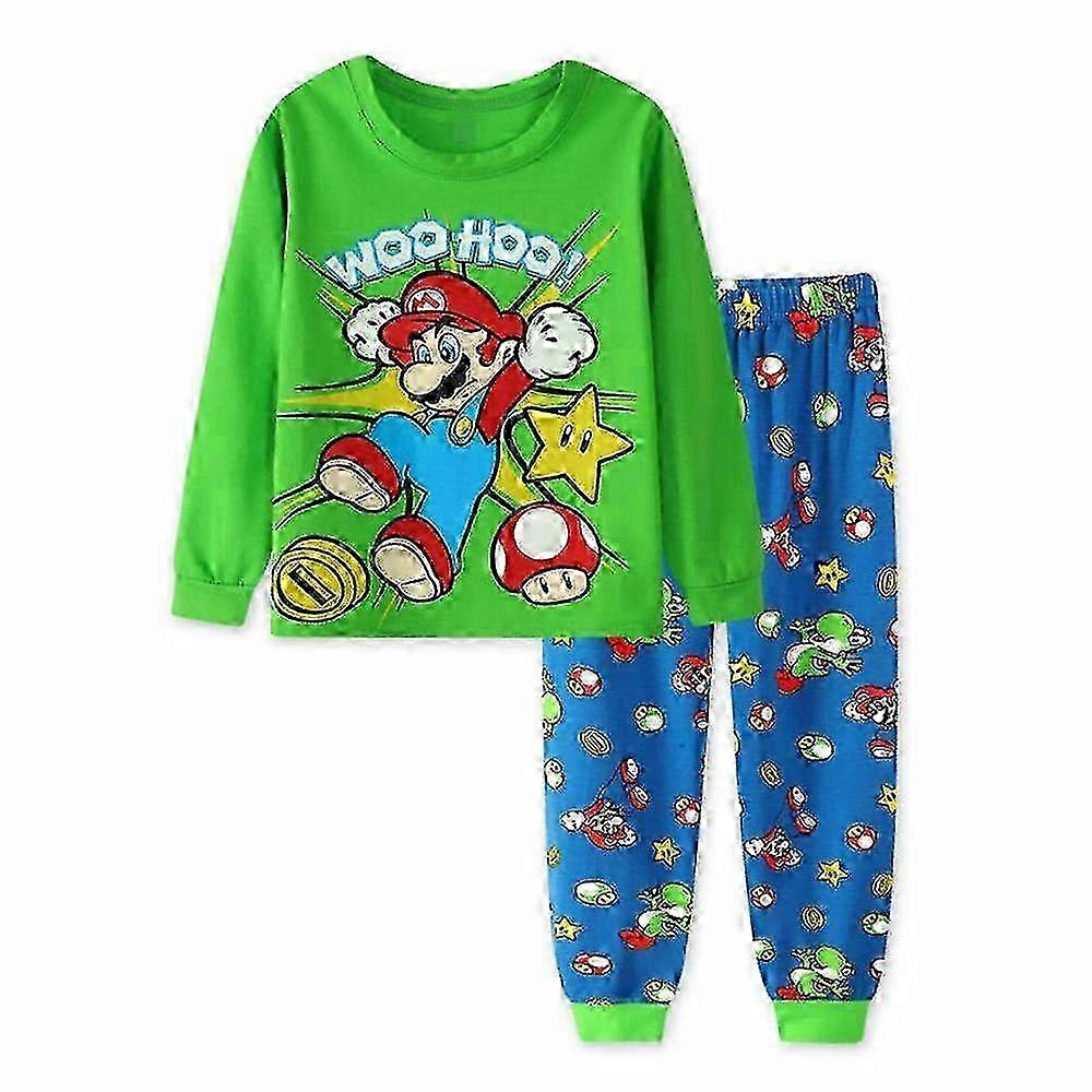 Super Mario-tema Pojkar Barn Långärmad Pyjamas Set Pyjamas Sovkläder Nattkläder Pyjamas Outfit - NMAOV 2025