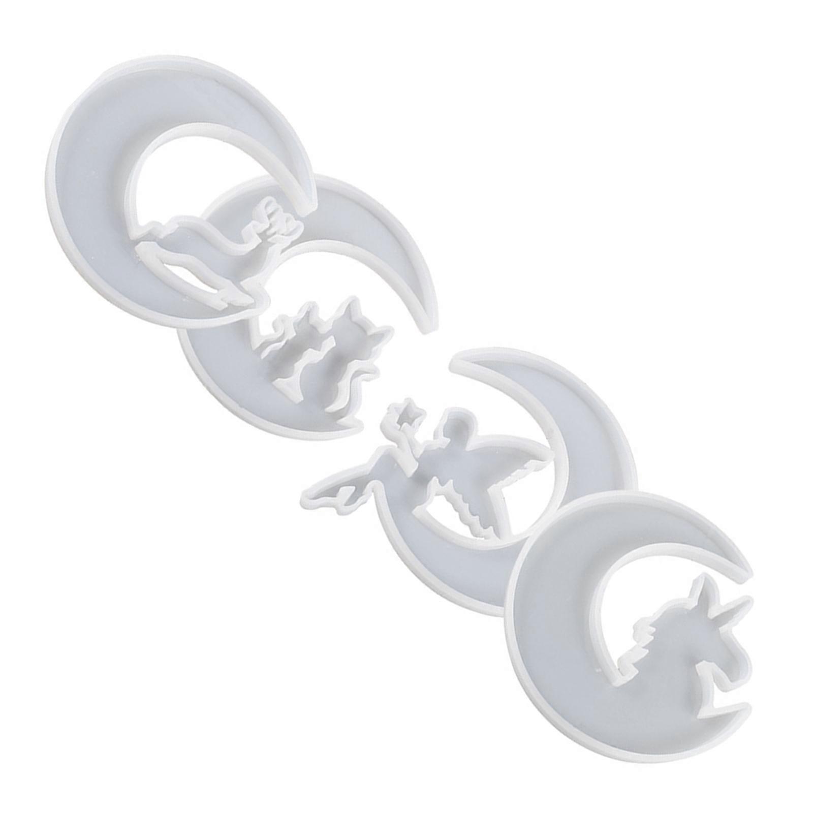 Flexible Moon Shape Silicone Molds Durable and Heat Resistant Moon Shape Epoxy Resin Molds for Jewelry Making and More Multicolor