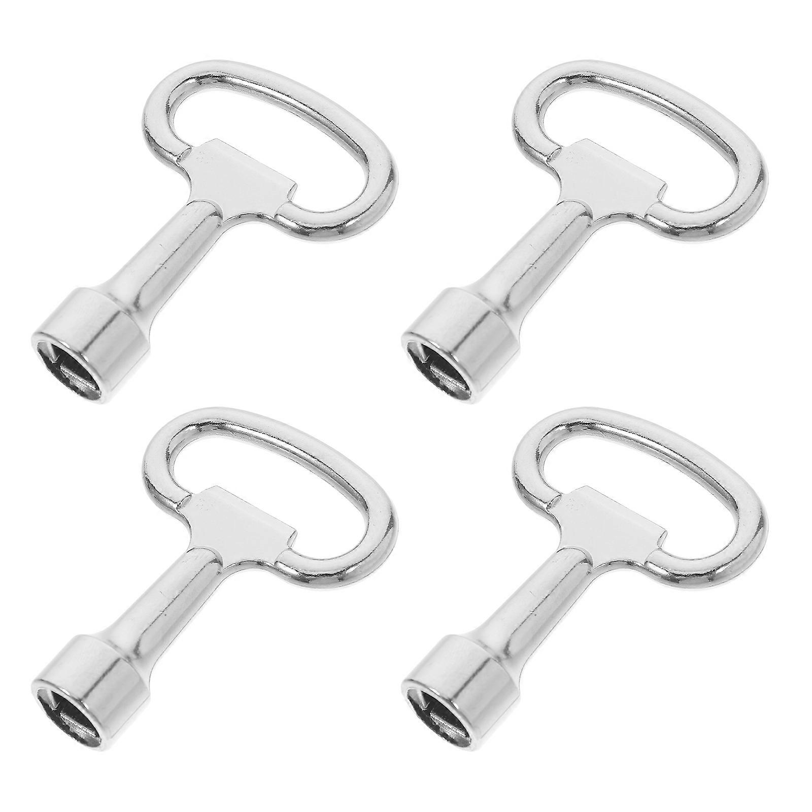 4 pcs Electrical Cabinet Key Metal Square Key Water Meter Key Multipurpose Keys