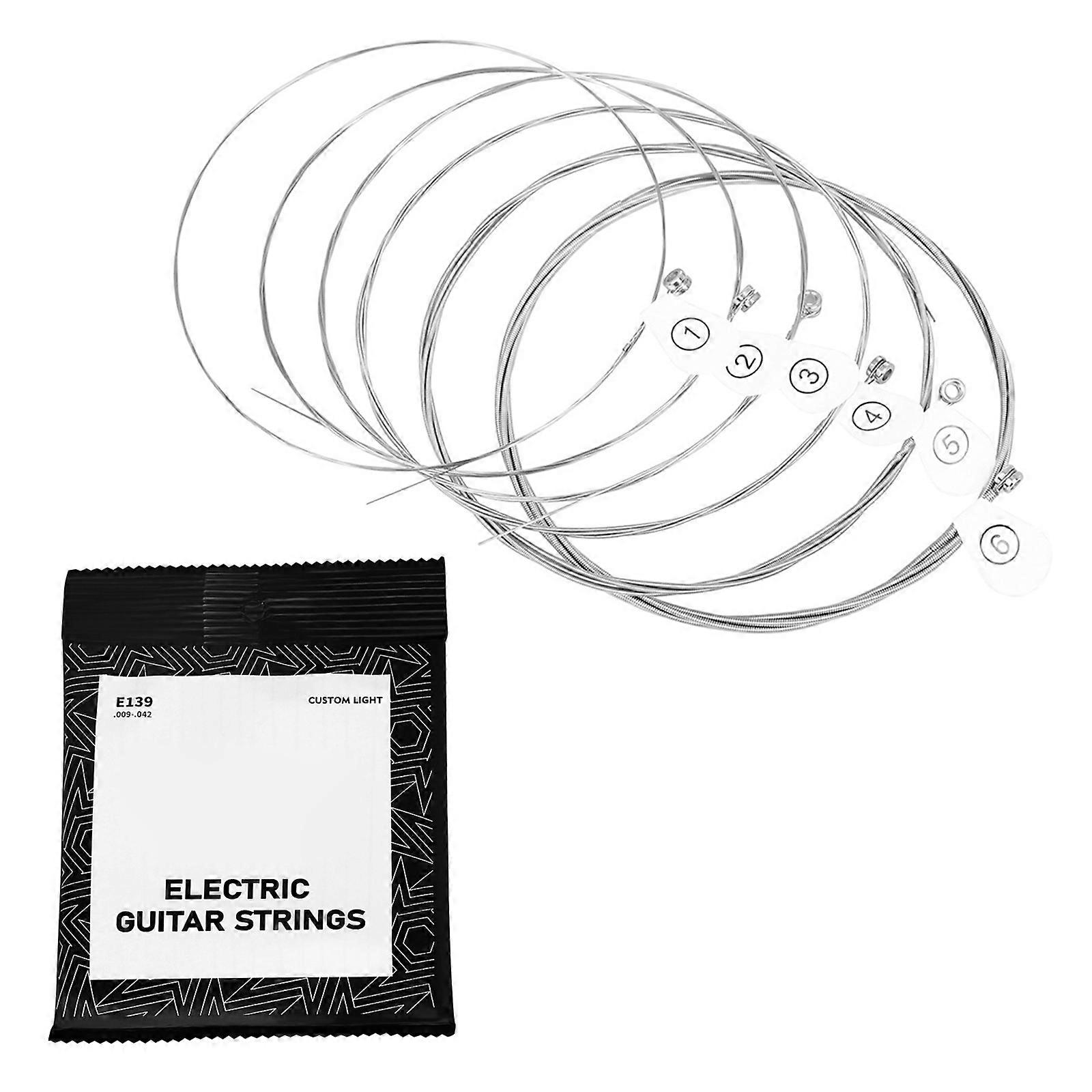 6st kolstål kärna elgitarr tillbehörsdelar strängar .009-.042 gitarr ståltråd gitarr musikinstrument flerfärgad