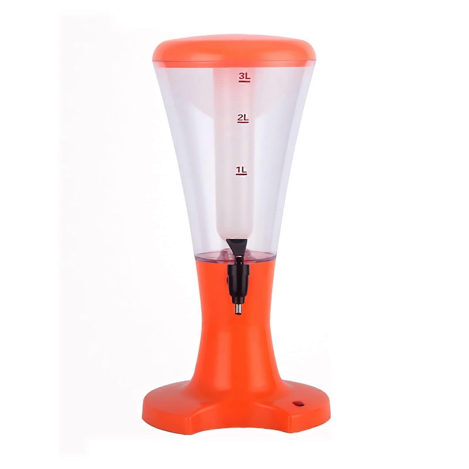 Beer Tower Dispenser 3L with Ice Tube for Cold Drinks, Party Beverage Server, Small Size