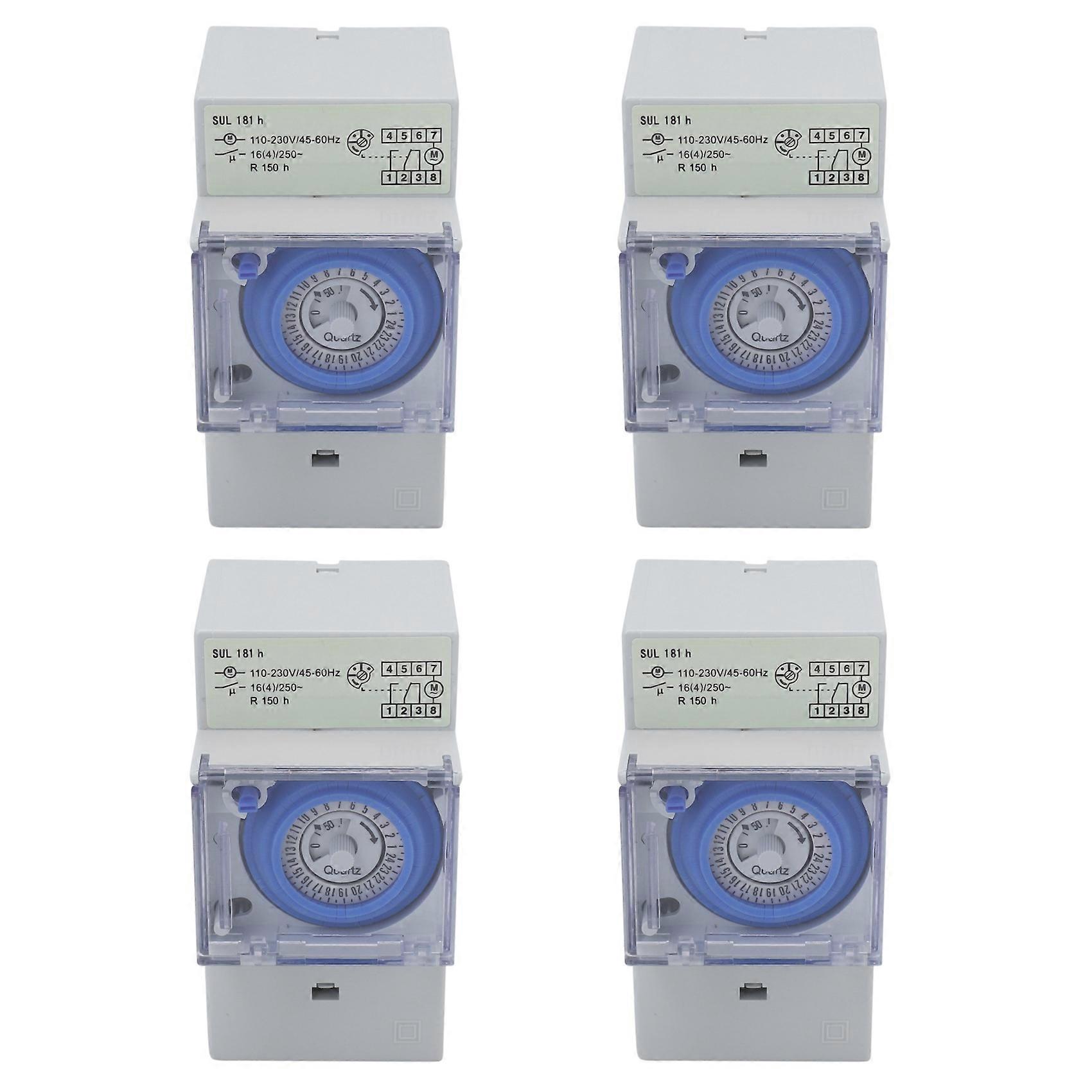 4X SUL181H Mechanical Timer 24 Hours Time Switch Relay Electrical Programmable Timer 24 Hour Din Rai