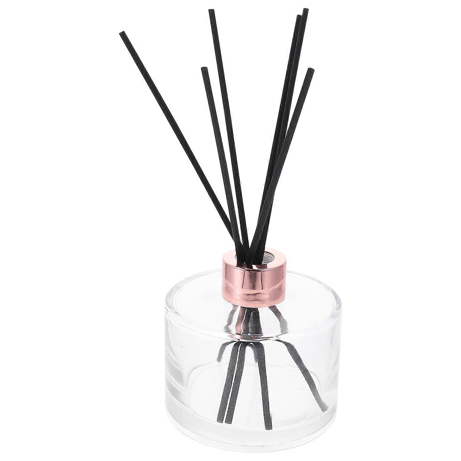 Diffuser Sticks And Bottle Aromatherapy Glass Bottle Perfume Sub-Bottling Dressing Table Air Freshener Golden Cylinder Compact Design 1Set