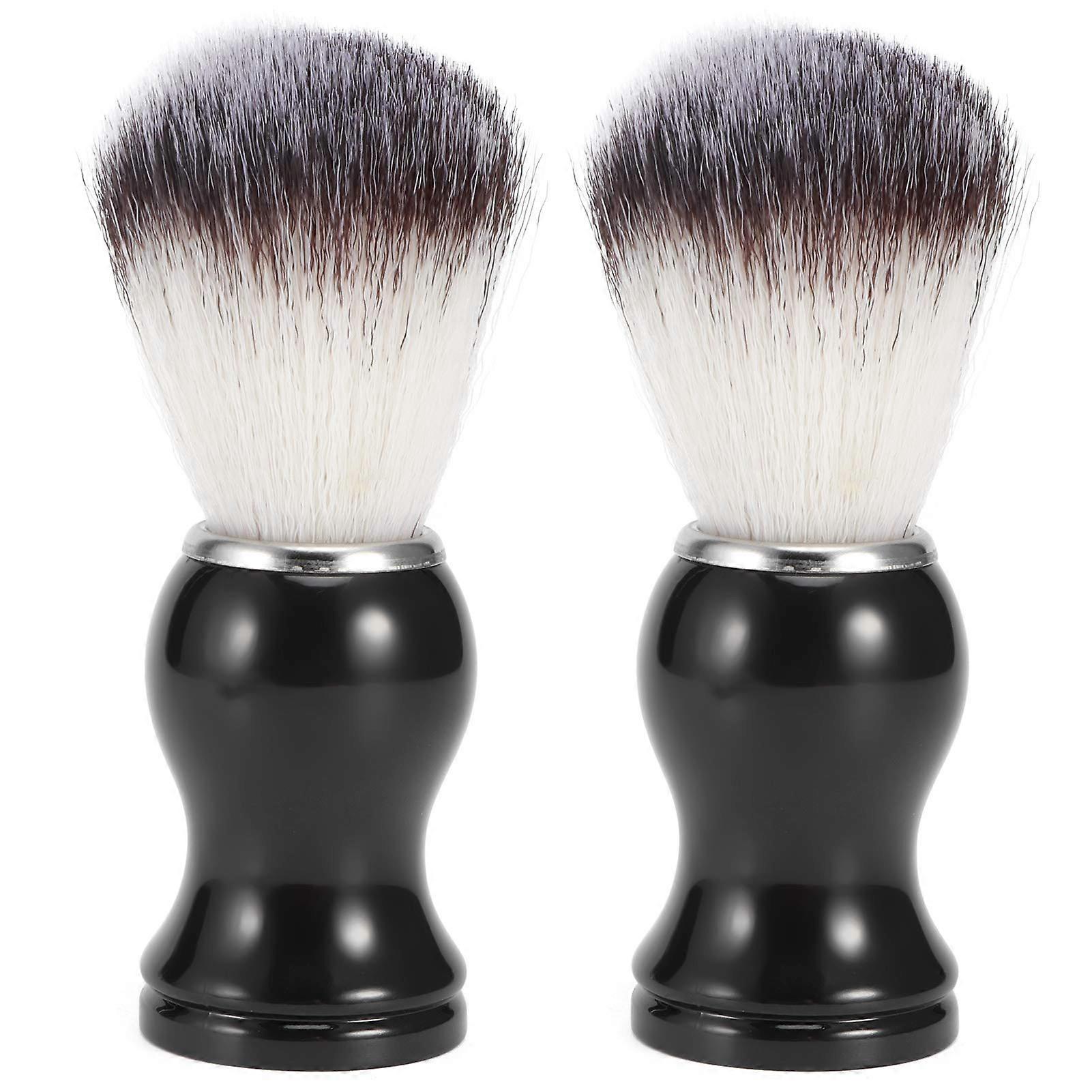 2 Pack Shaving Brush Set for Men, Portable Travel Shave Brushes for Wet Shaving and Beard Grooming