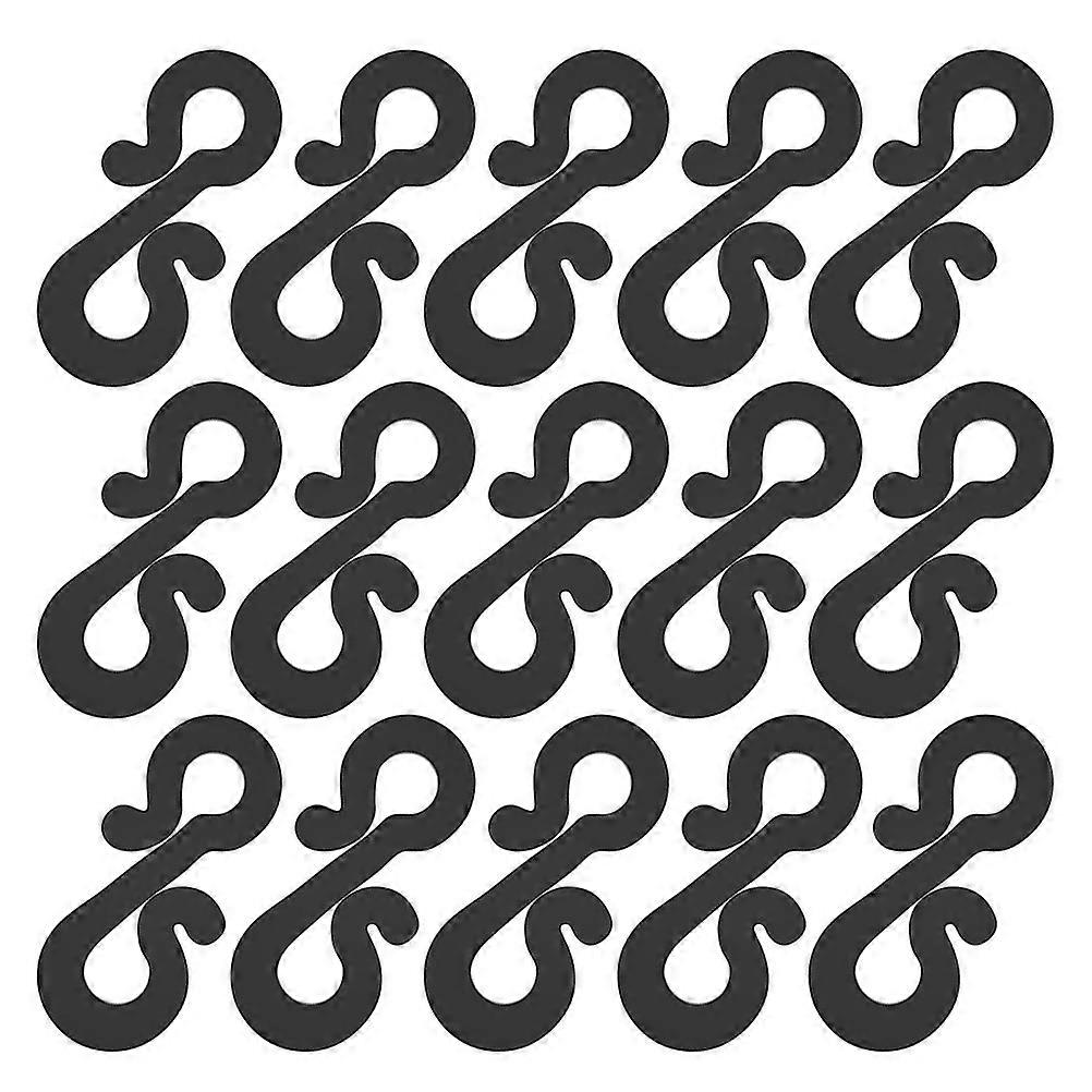 S Shaped Gutter Hooks Plastic Clips for Securing Lights 100Pcs Black