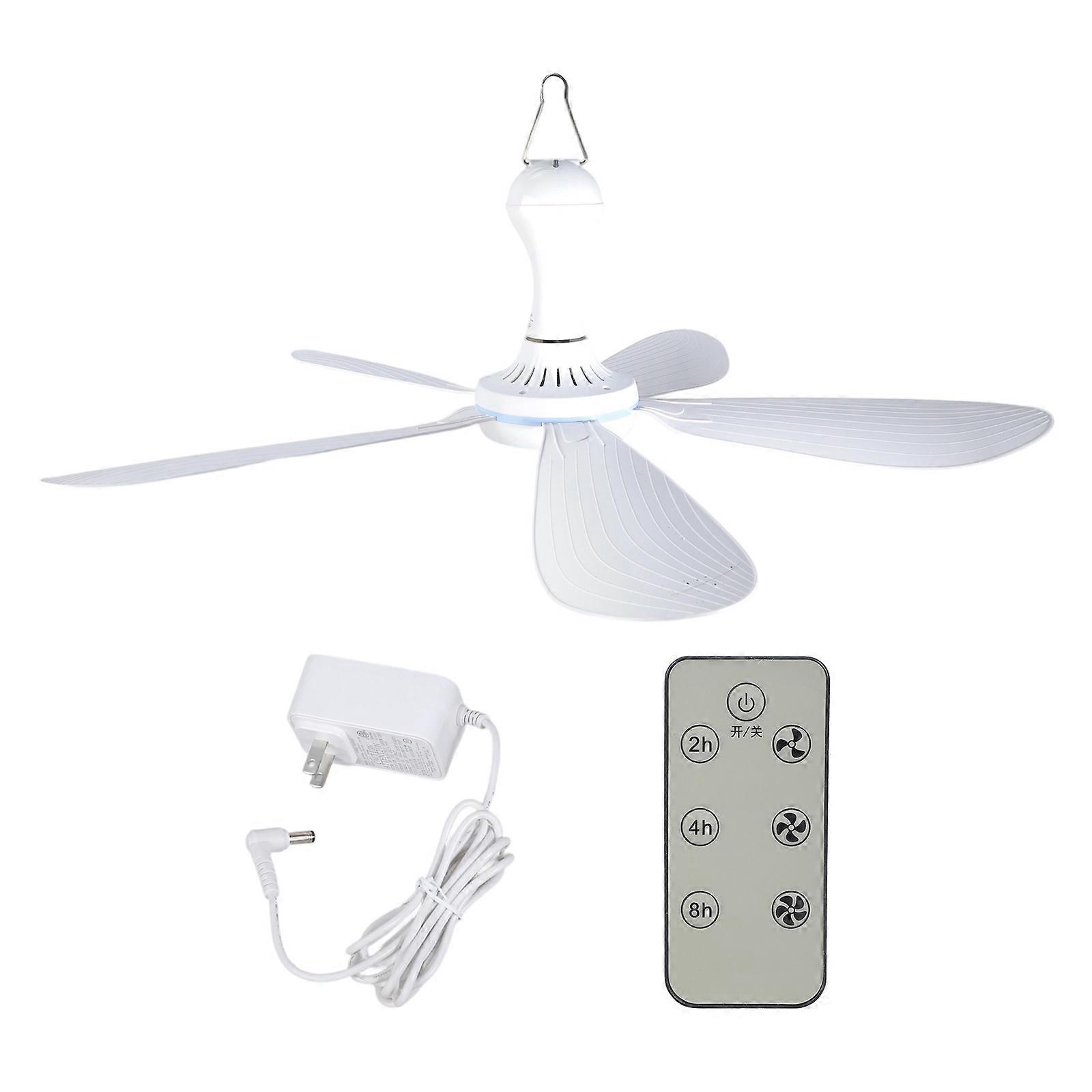 Programmable Timer Ceiling Fan 27.5 Inch Remote Control 3 Speeds Energy Efficient For Home Camping Car Multicolor