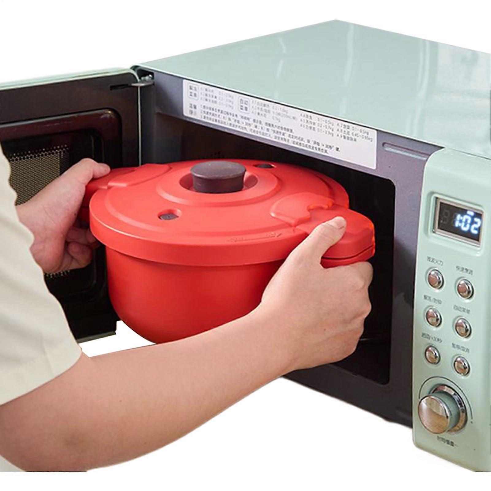 Microwave Pressure Cooker 2.3L MultiFunction Fast Cooker for Rice Steaming Soups and Healthy Meals