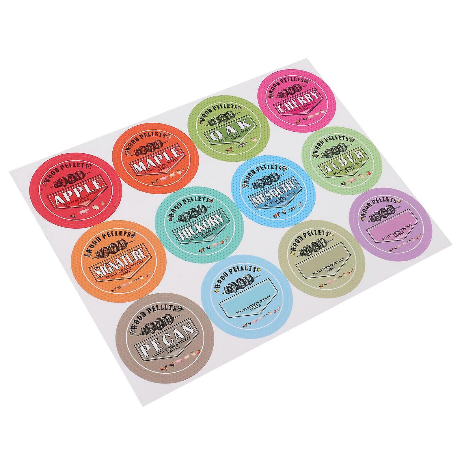 Pellets Storage Bucket Labels Paper Stickers for Smoker Pellets 1 Sheet
