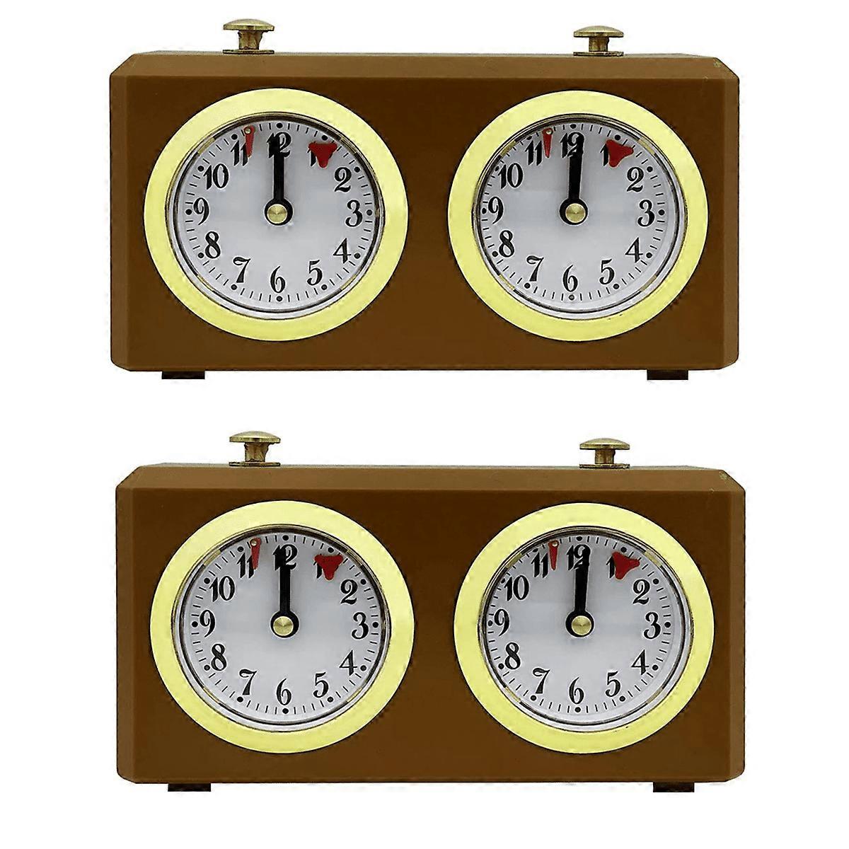 2X Mechanical Chess Clock Analog for Chess Game Timer Clock Official Clocks No Battery Needed