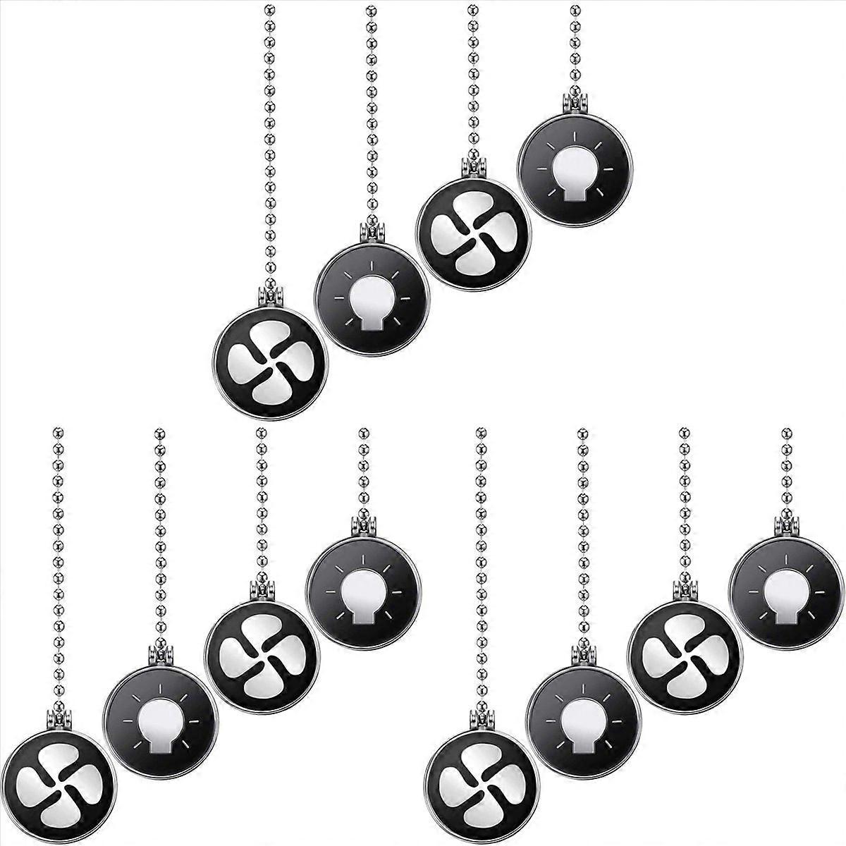 4Pcs Light Bulb and Fan Pattern Pull Chain Ceiling Fan Chain Extender