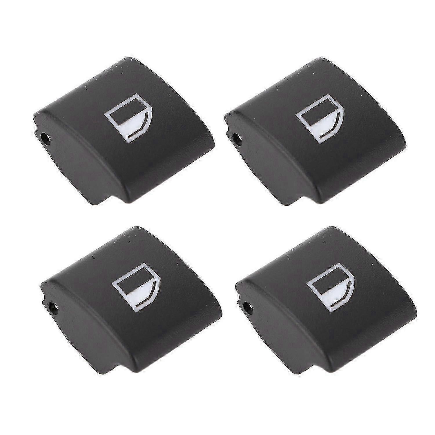 4PCS Car Window Switch Button Cap Replacement for 3 Series E90 E91 E92 E93 Black