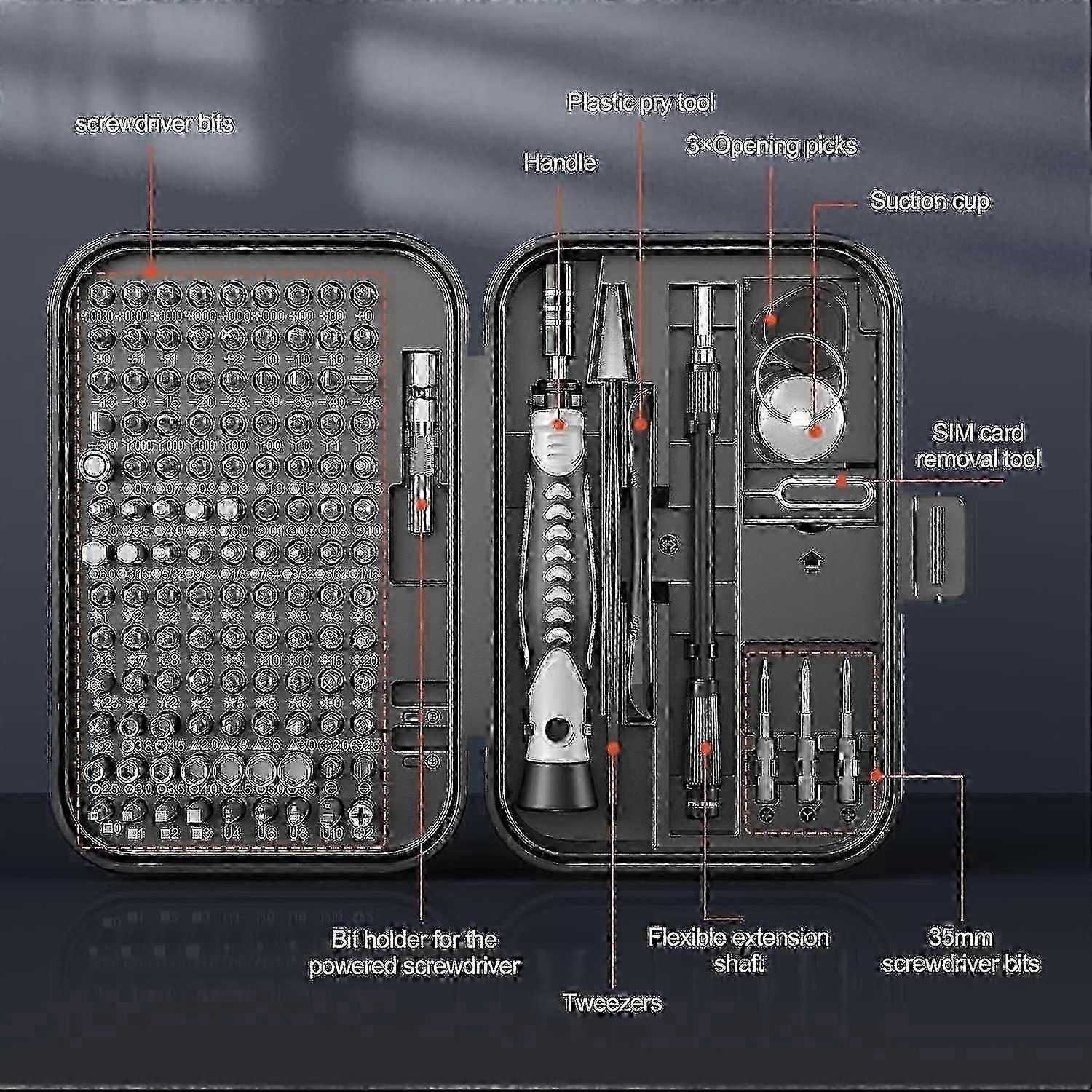 130-In-1 Precision Screwdriver Kit - Magnetic Repair Tool Set With Case For Electronics, Watches Diy Projects_cp -NEW