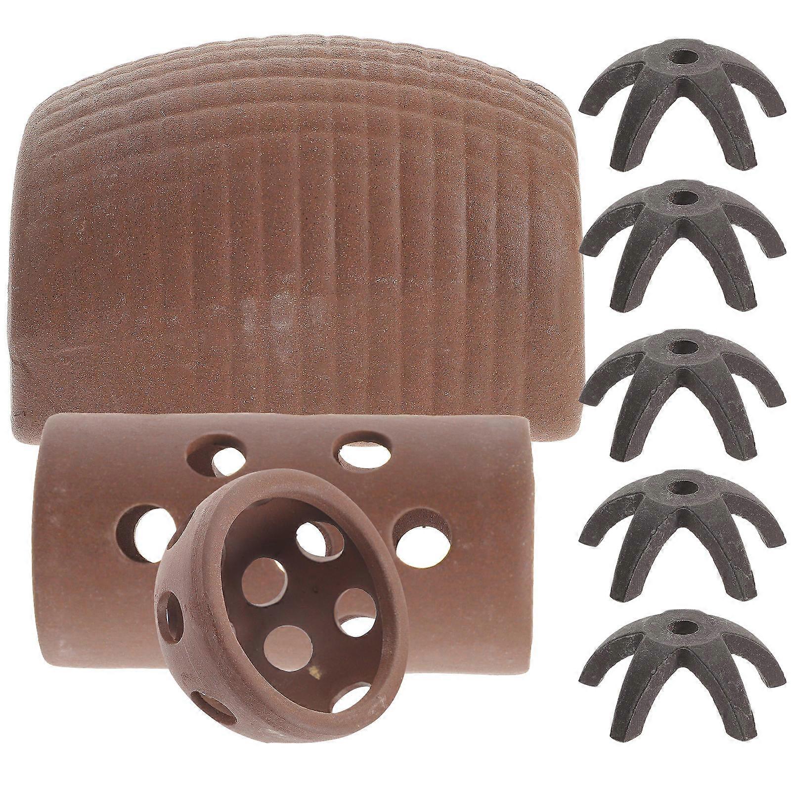 Fish Tank Hideout Ceramic Ornaments for Fish Breeding 36Pcs Set