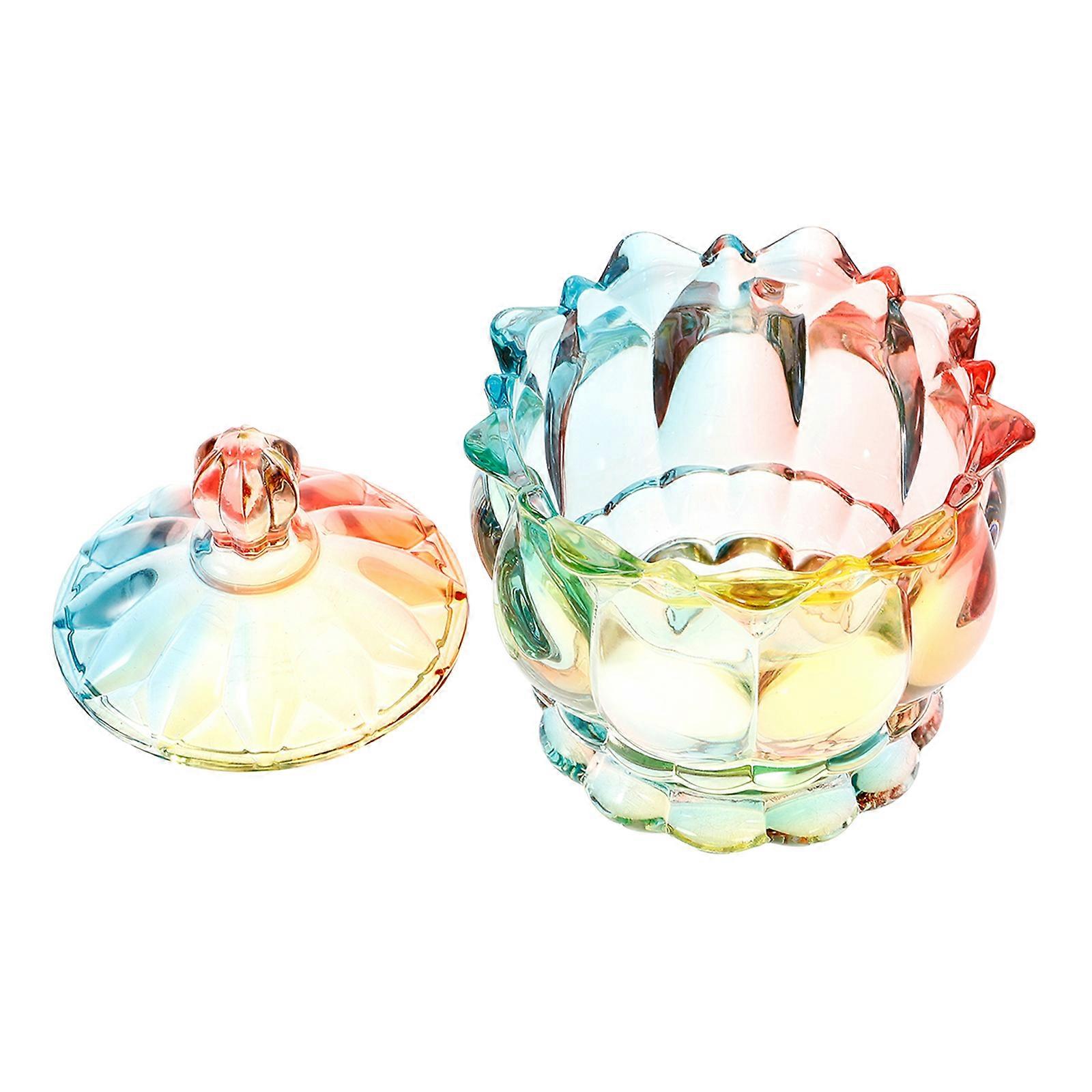 Glass Candy Canister for Storage Use Multi-Color Jar with Lid