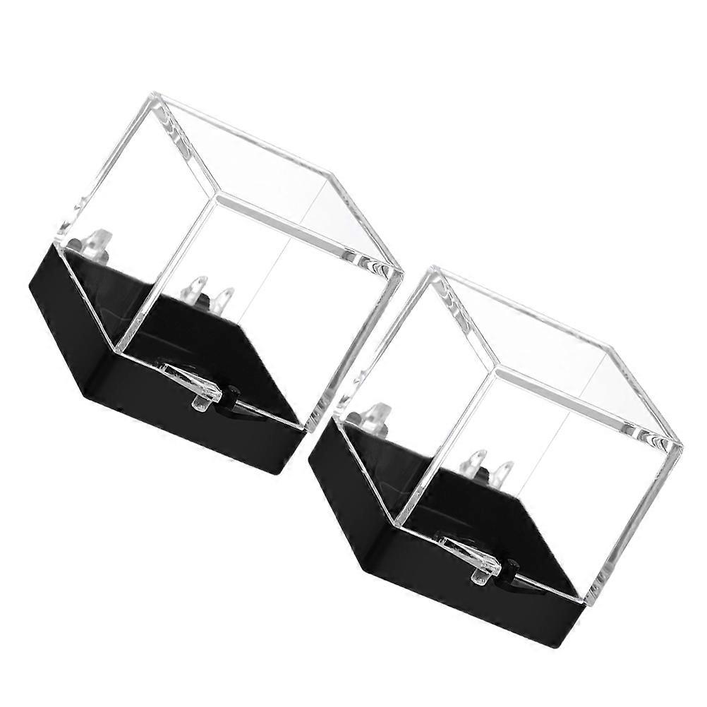 Specimen Display Case Plastic Container for Home 2Pcs Clear Mineral Holder