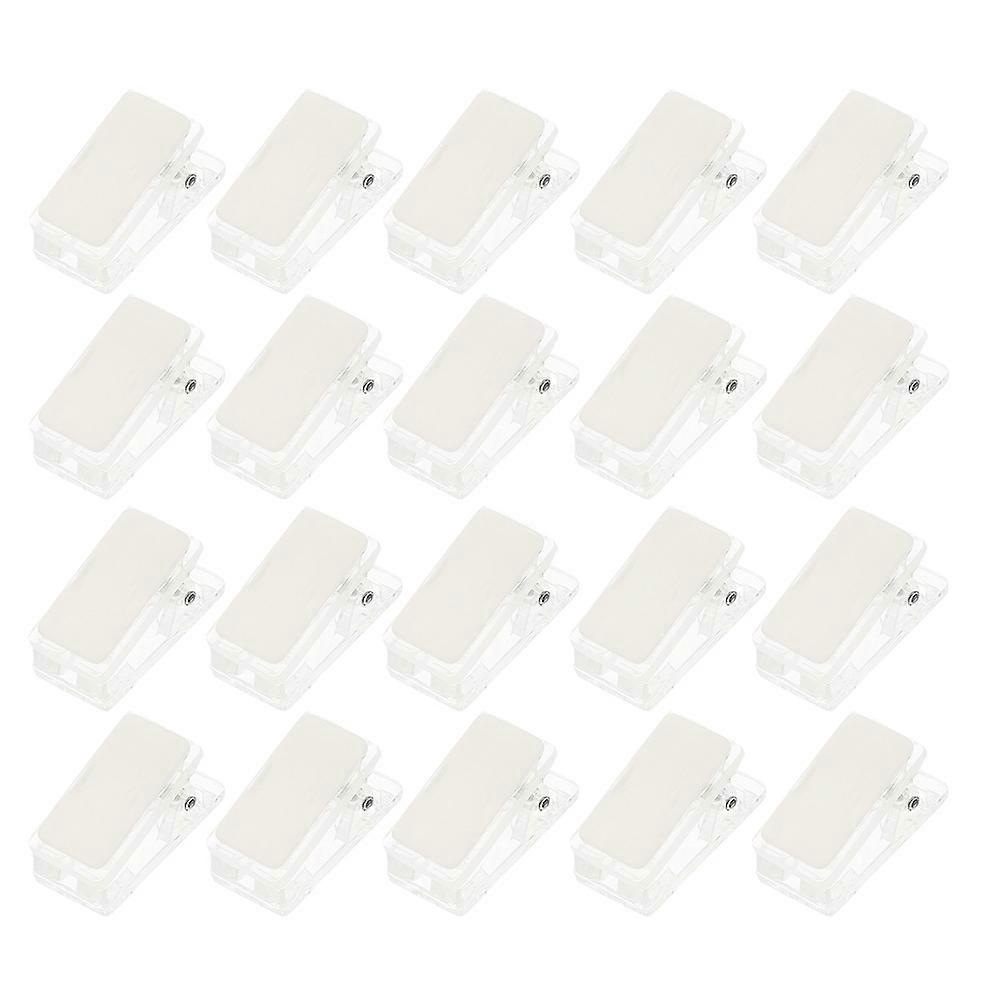 Transparent 60Pcs Mini Self-Adhesive Clips for Id Cards with Spring Clips