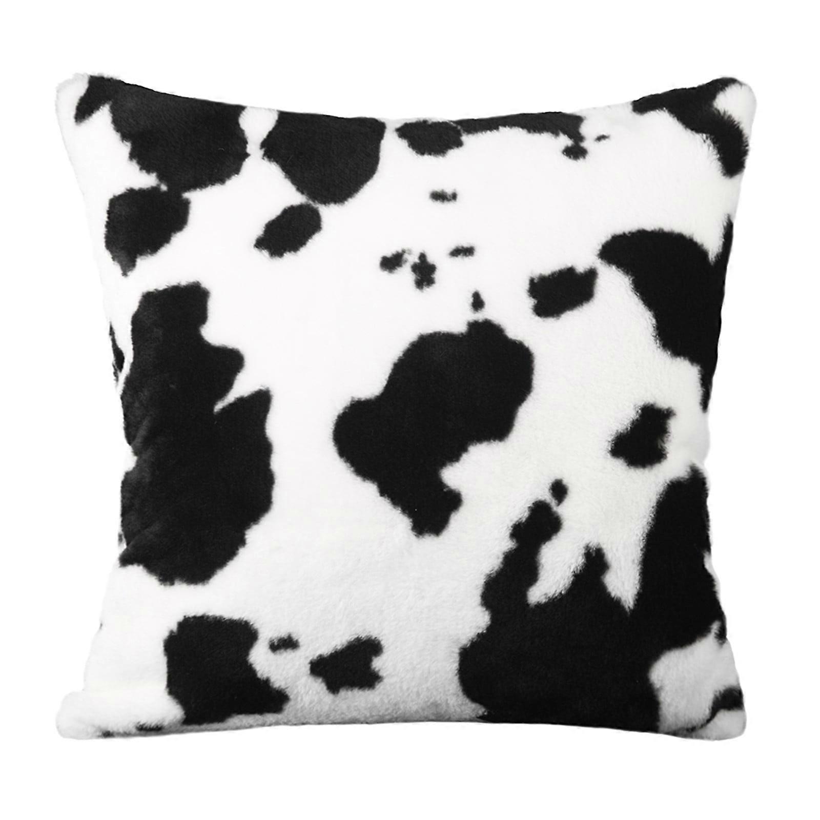 Skegnu Outdoor Pillows Cow Pattern Plush Pillowcase Pattern Short Plush Sofa Family Cushion Throw Pillow Inserts for Bedding