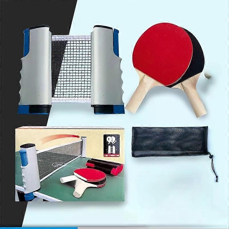 Table Tennis Racket Combination Set  Portable Mesh Column Household Standard Stretchable Table Tennis Mesh Rack Set No Ball