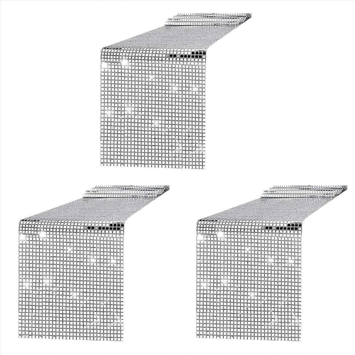 Disco Party Table Runner Mirror Silver for Disco Dance Party Wedding