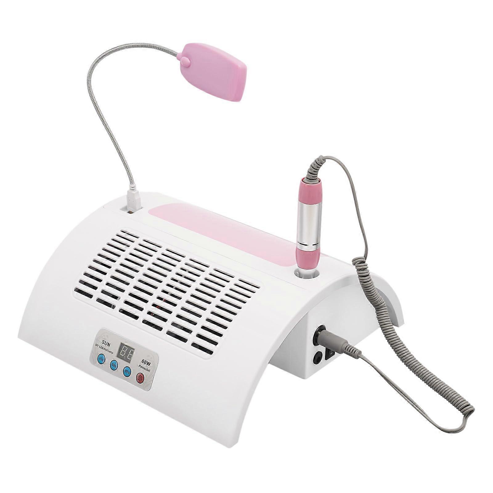 5in1 Nail Drill with Dust Collector and UV LED Lamp for Professional Salon and Home Use