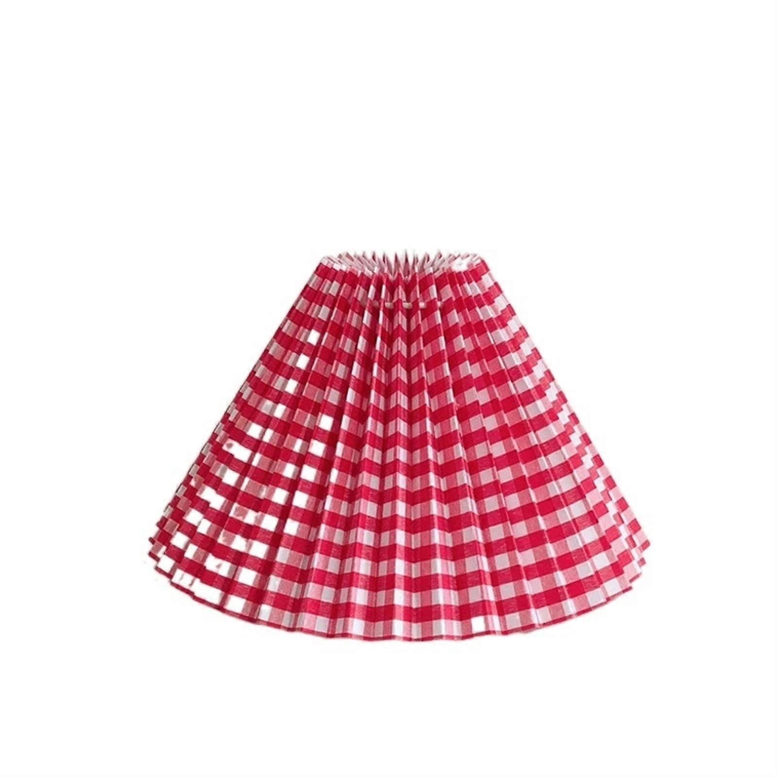 Japanese Style Pleated Fabric Lampshade E27 Fitting for Table and Floor Lamps Bedroom Decor White Red